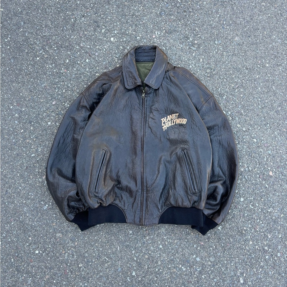 Vintage 90s Planet Hollywood Varsity Bomber Puffer Jacket
